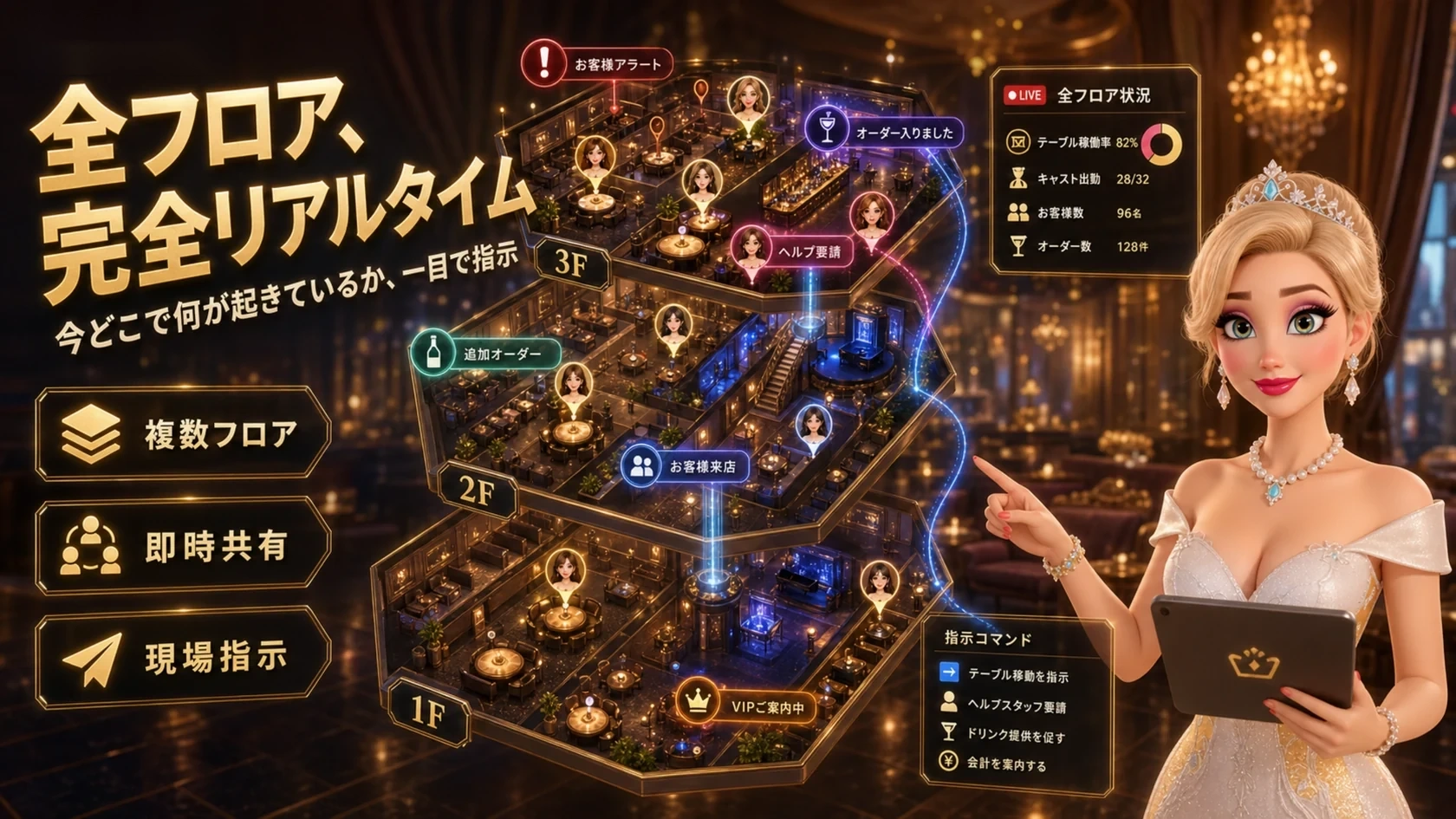 CastLive（キャストライブ） のリアルタイムフロア管理資料